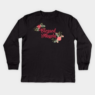 Blessed Abuela Floral Christian Grandma Gift Kids Long Sleeve T-Shirt